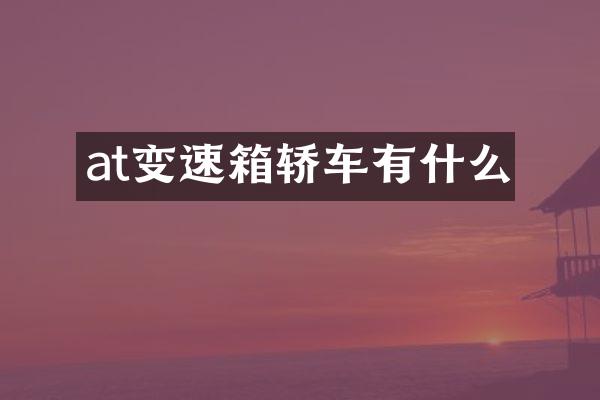 at变速箱轿车有什么