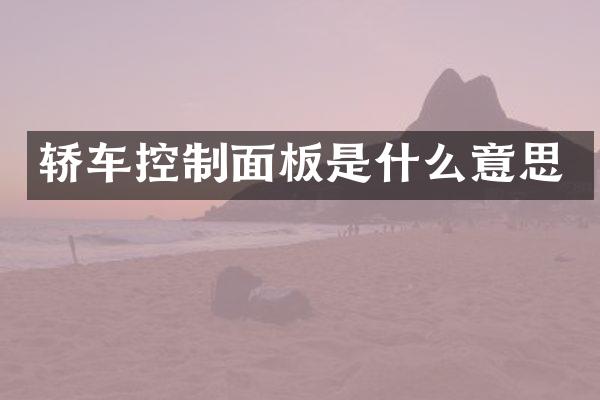 轿车控制面板是什么意思