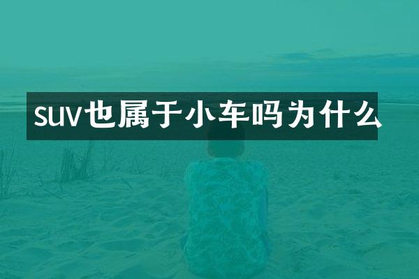 suv也属于小车吗为什么