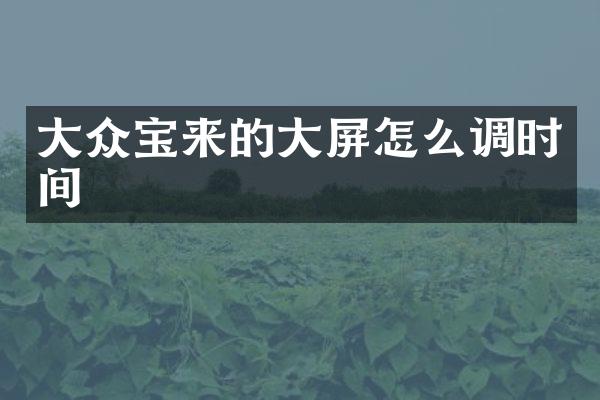 大众宝来的大屏怎么调时间