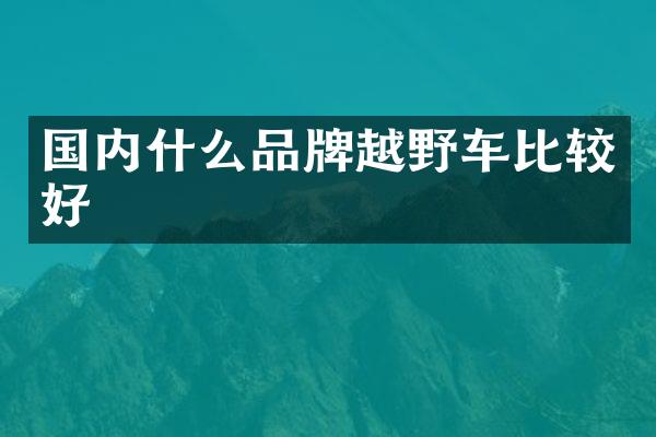 国内什么品牌越野车比较好