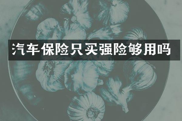 汽车保险只买强险够用吗