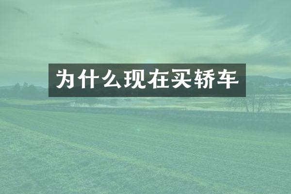 为什么现在买轿车