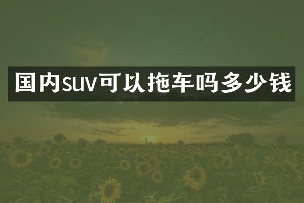 国内suv可以拖车吗多少钱