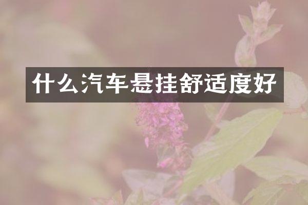 什么汽车悬挂舒适度好
