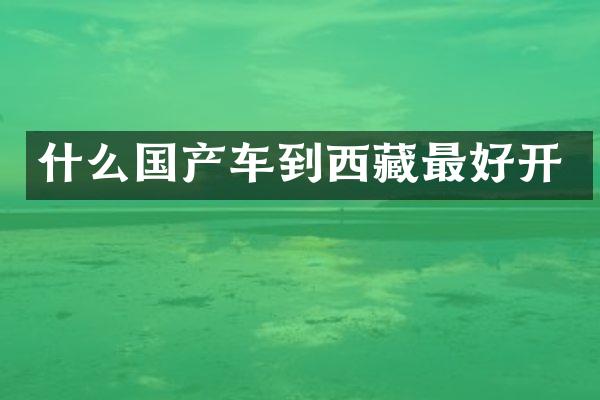 什么国产车到西藏最好开