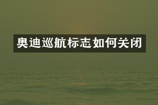 奥迪巡航标志如何关闭