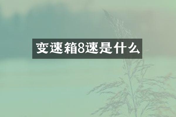 变速箱8速是什么