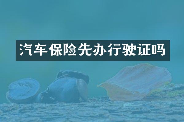 汽车保险先办行驶证吗