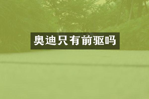 奥迪只有前驱吗