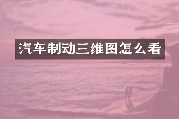 汽车制动三维图怎么看