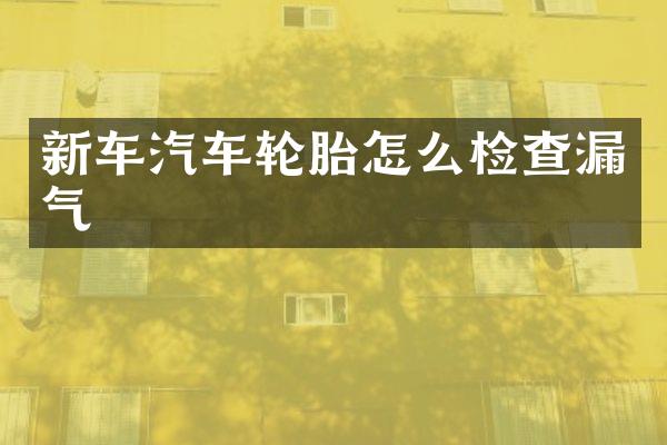 新车汽车轮胎怎么检查漏气