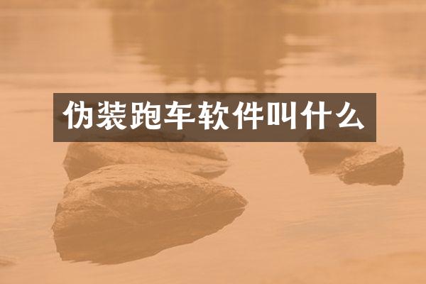 伪装跑车软件叫什么