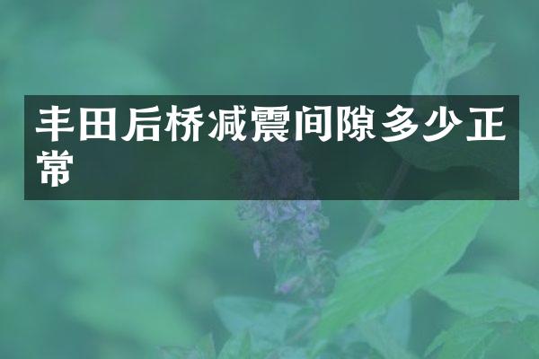 丰田后桥减震间隙多少正常