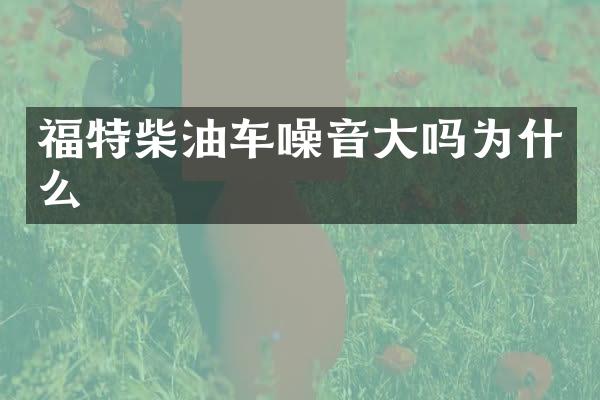 福特柴油车噪音大吗为什么