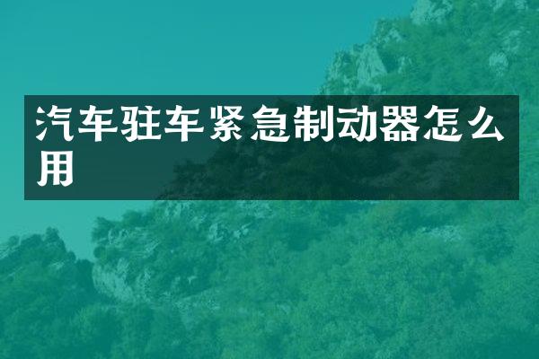 汽车驻车紧急制动器怎么用