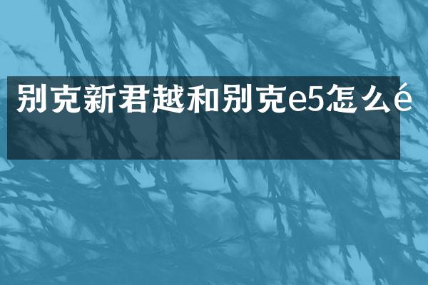 别克新君越和别克e5怎么选