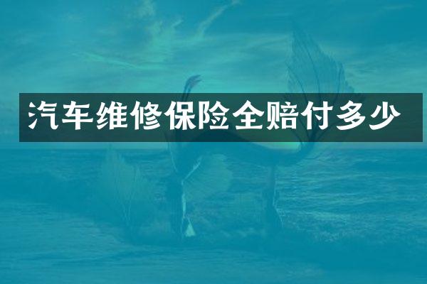 汽车维修保险全赔付多少