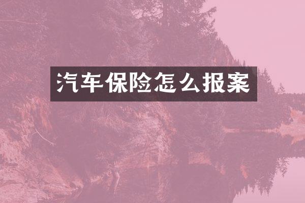 汽车保险怎么报案