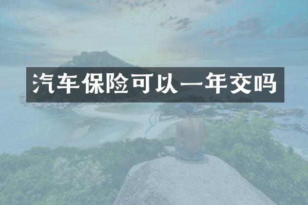 汽车保险可以一年交吗