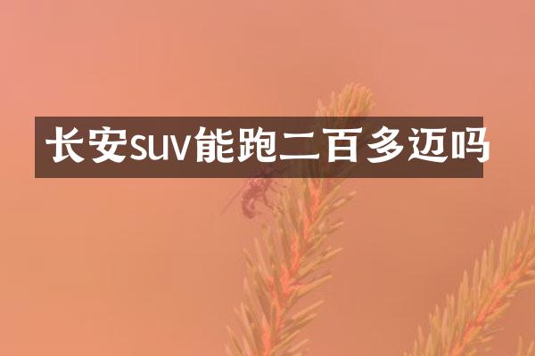 长安suv能跑二百多迈吗