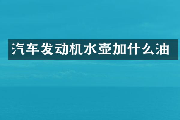 汽车发动机水壶加什么油