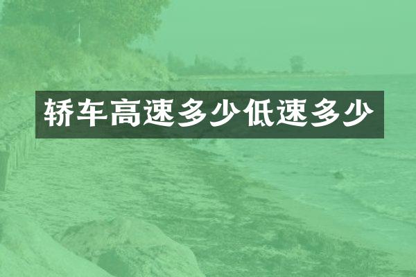 轿车高速多少低速多少
