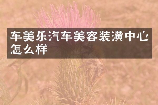 车美乐汽车美容装潢中心怎么样
