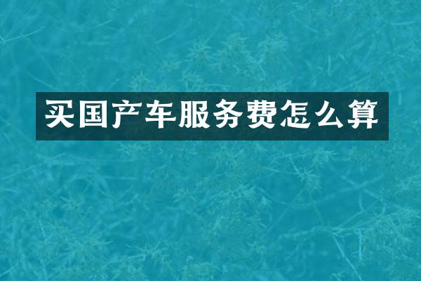 买国产车服务费怎么算