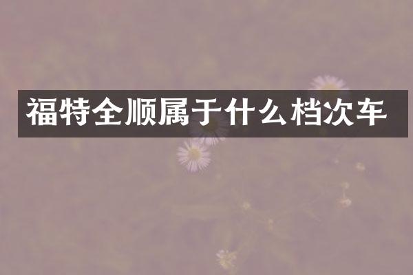 福特全顺属于什么档次车