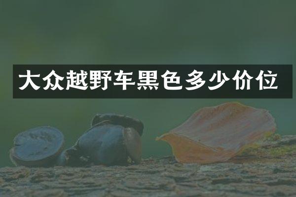 大众越野车黑色多少价位