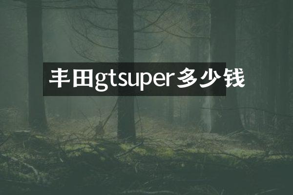 丰田gtsuper多少钱