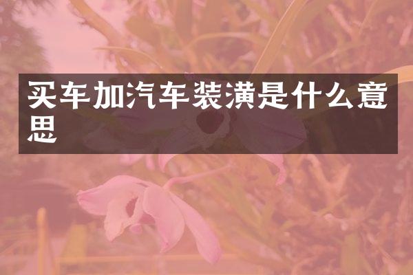 买车加汽车装潢是什么意思