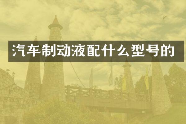 汽车制动液型号的