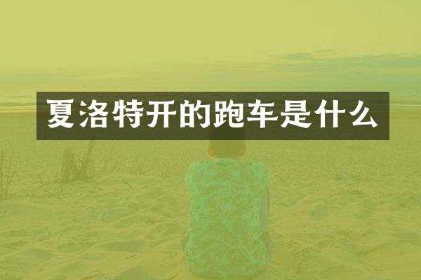 夏洛特开的跑车是什么