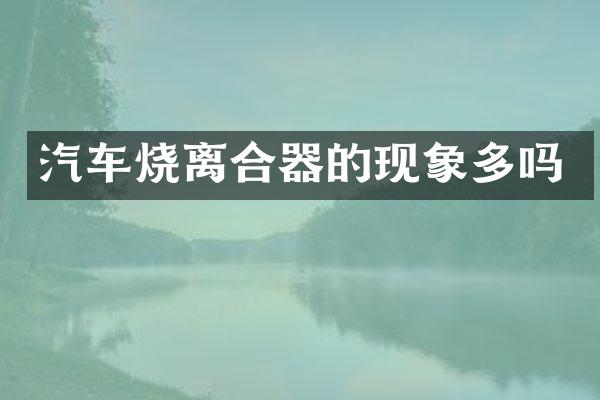 汽车烧离合器的现象多吗