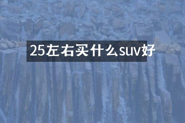 25左右suv好