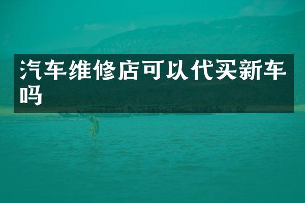 汽车维修店可以代买新车吗
