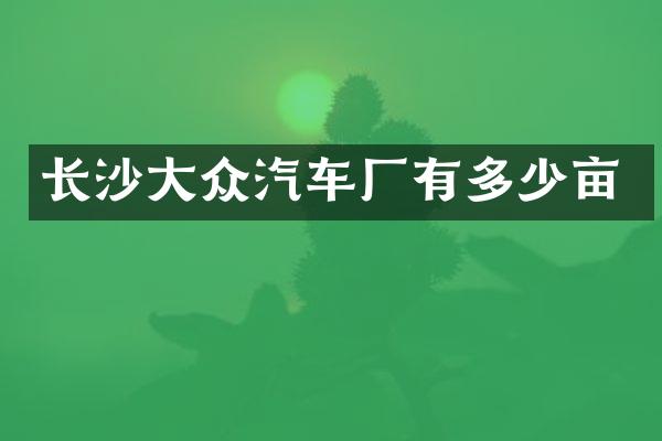 长沙大众汽车厂有多少亩