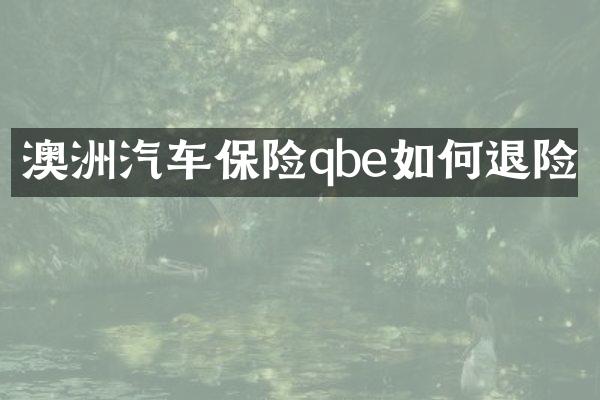 澳洲汽车保险qbe如何退险