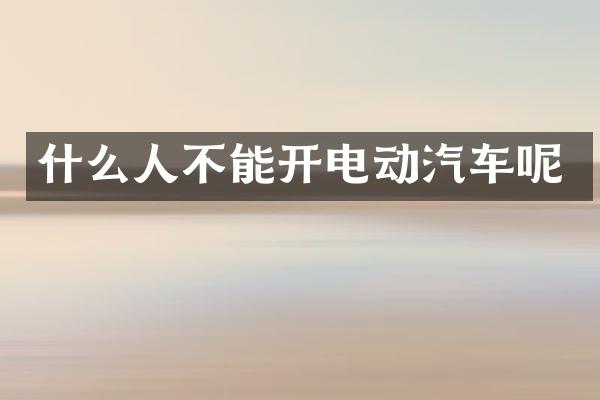 什么人不能开电动汽车呢