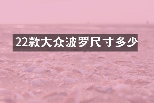 22款大众波罗尺寸多少