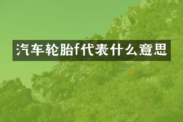 汽车轮胎f代表什么意思