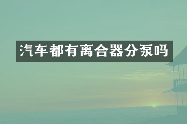 汽车都有离合器分泵吗