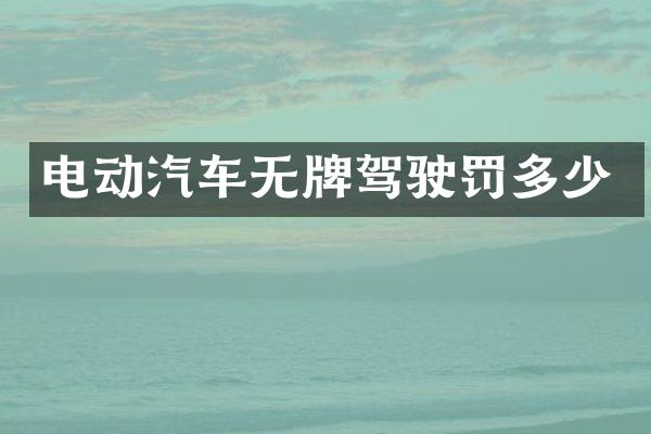 电动汽车无牌驾驶罚多少
