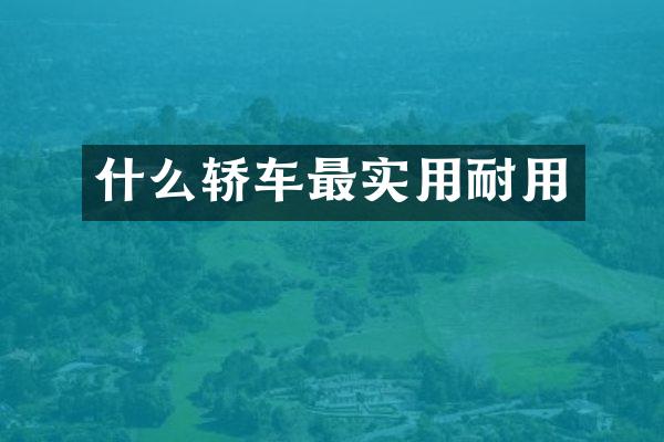 什么轿车最实用耐用