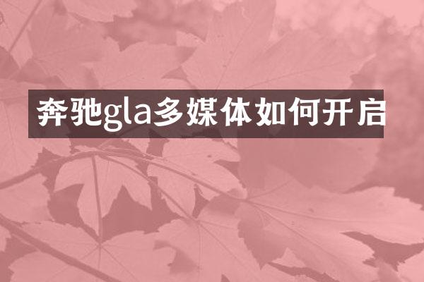 奔驰gla多媒体如何开启