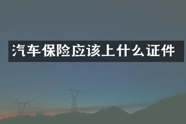 汽车保险应该上什么证件