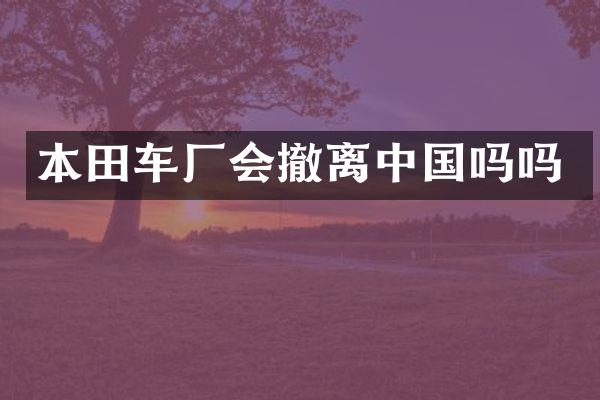 本田车厂会撤离中国吗吗
