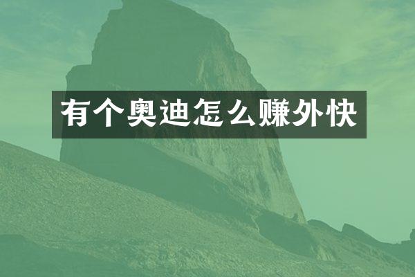 有个奥迪怎么赚外快